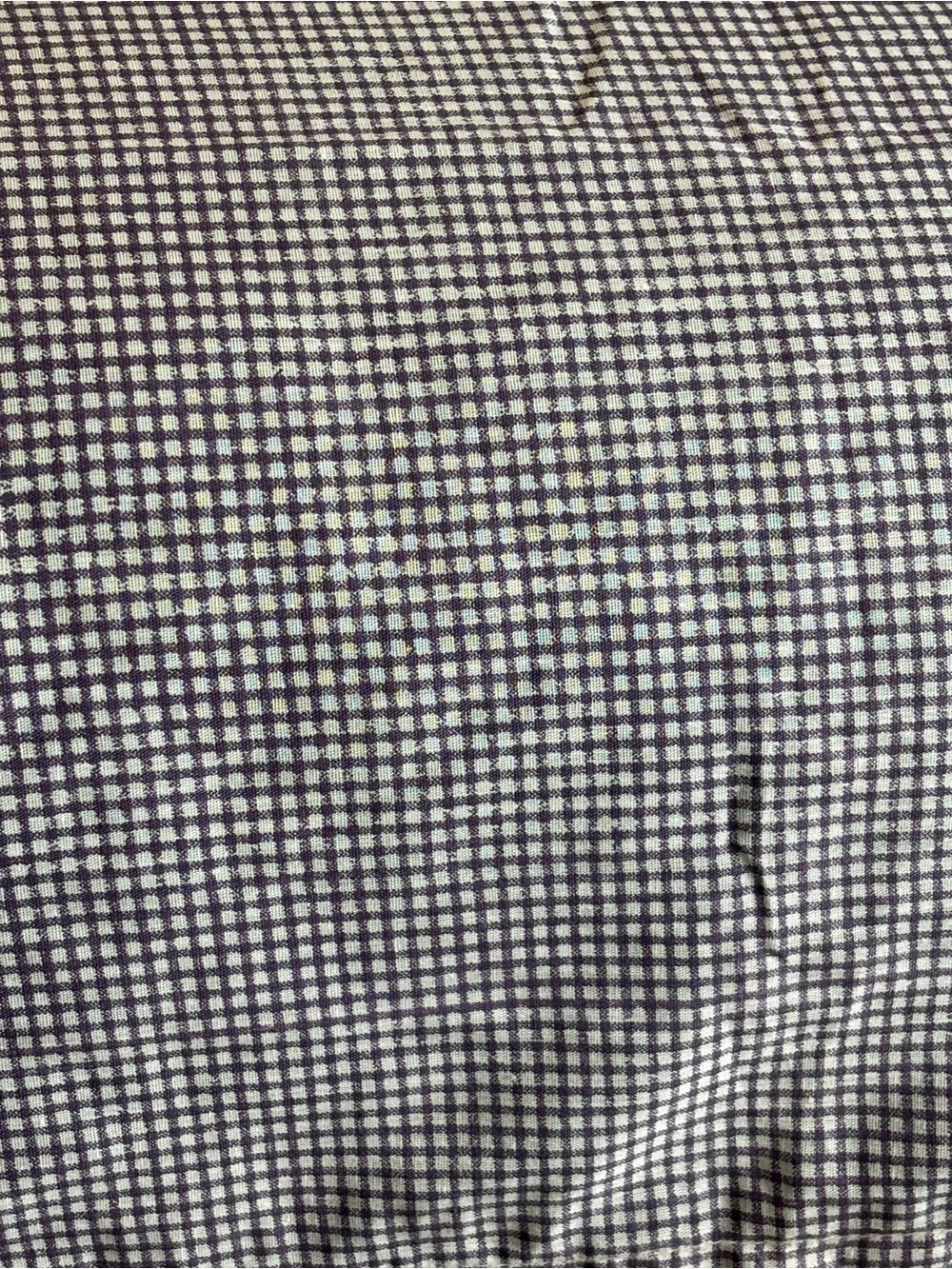 Classic Purple & White Gingham Top Sheet - Soft Cotton Blend Full Sz.